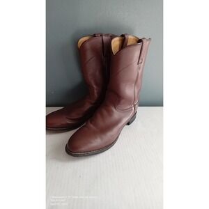 Cowboy Western Boots Leather Pull On Work Riding Brown Boots‎ Size?